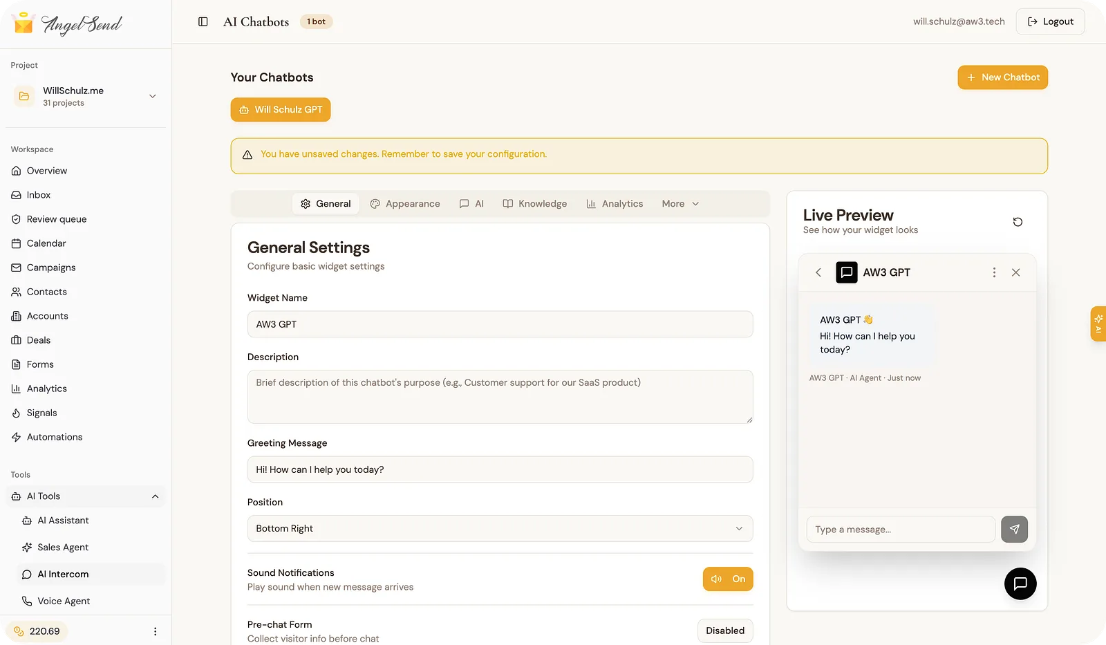 Campaigns, one shared inbox, and a CRM underneath.